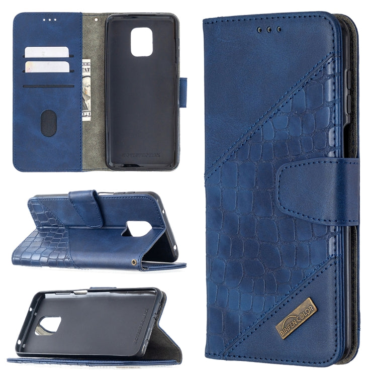 Blue crocodile-texture PU leather flip phone wallet case with card holder cover
