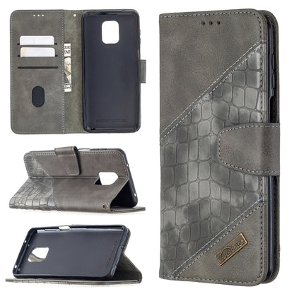 Grey crocodile-texture horizontal flip PU leather phone wallet case with card holder