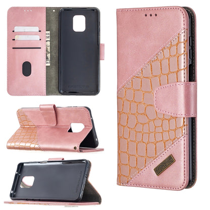 Rose-gold pink crocodile-texture horizontal flip PU leather phone wallet case with card holder