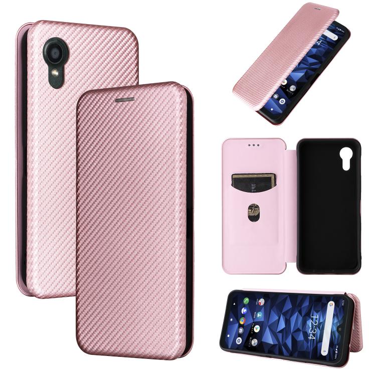 Carbon Fiber Texture Flip Leather Phone Case, For Kyocera Digno SX5, For Kyocera Torque G06 KYG03