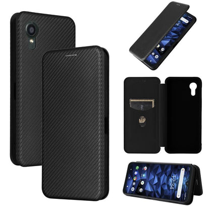 Carbon Fiber Texture Flip Leather Phone Case, For Kyocera Digno SX5, For Kyocera Torque G06 KYG03