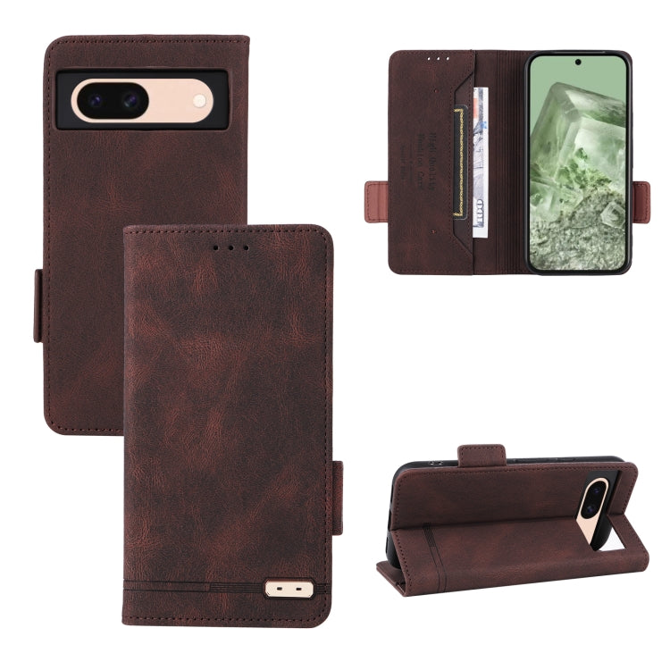 Magnetic clasp leather phone case, brown wallet style with card slots and flip stand