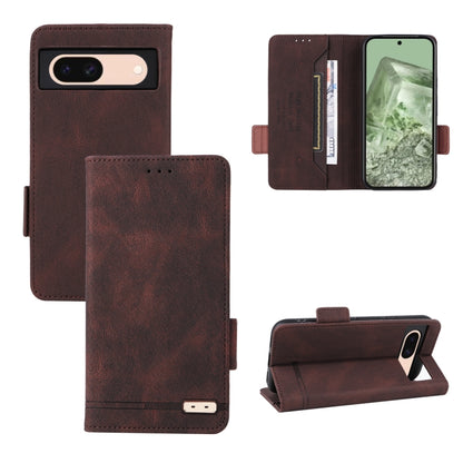 Magnetic clasp leather phone case, brown wallet style with card slots and flip stand