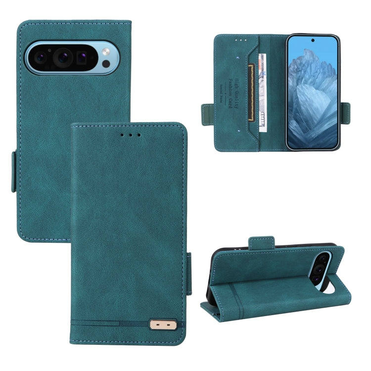 Magnetic clasp leather phone case, teal wallet style with card slots and stand