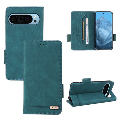 Magnetic clasp leather phone case, teal wallet style with card slots and stand