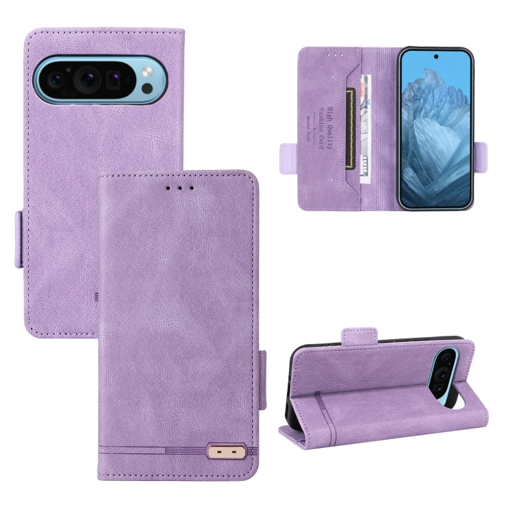 Magnetic clasp leather phone case, purple wallet style with card slots and stand