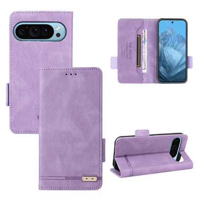 Magnetic clasp leather phone case, purple wallet style with card slots and stand