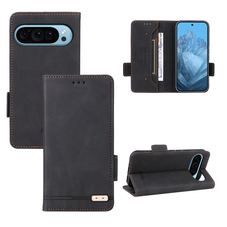 Magnetic clasp leather phone case, black wallet style with card slots and stand
