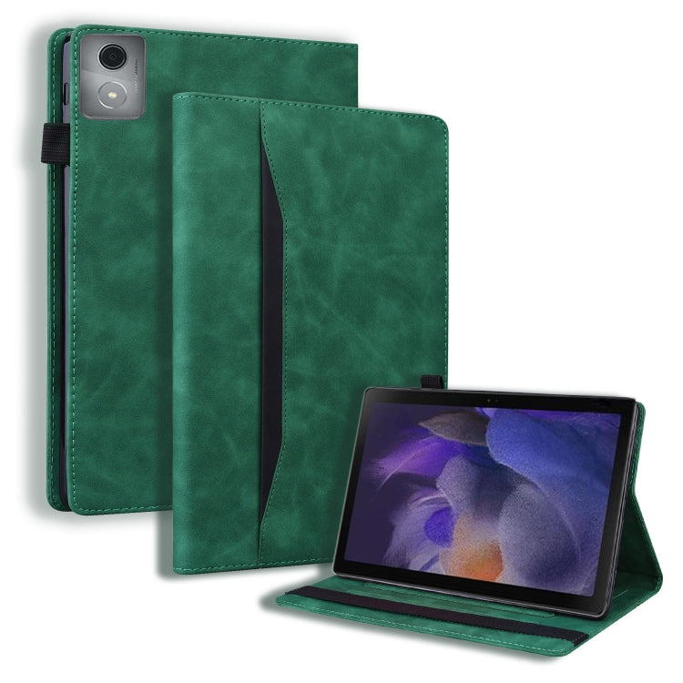 Green leather horizontal flip tablet case with stand and camera cutout