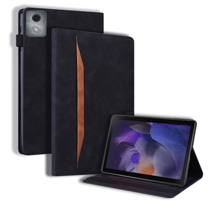 Black leather horizontal flip tablet case with stand and camera cutout
