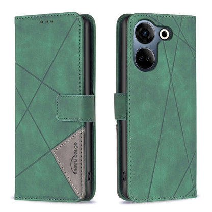 Magnetic Buckle Rhombus Texture Leather Phone Case, For Tecno Camon 20/Camon 20 Pro 4G, For Tecno Spark 10C, For Tecno Spark 10 4G, For Tecno Spark Go 2023/Pop 7 Pro, For Tecno Spark 10 Pro