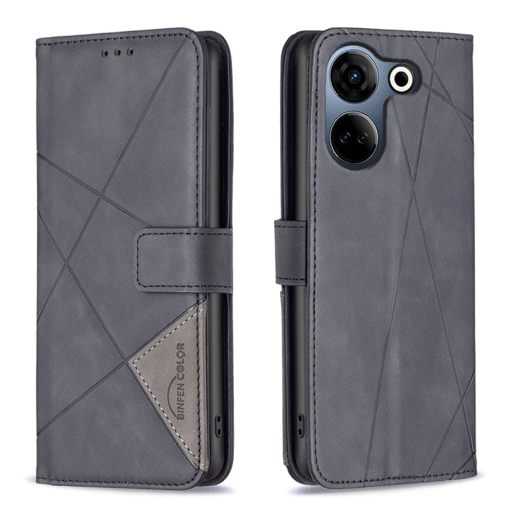 Magnetic Buckle Rhombus Texture Leather Phone Case, For Tecno Camon 20/Camon 20 Pro 4G, For Tecno Spark 10C, For Tecno Spark 10 4G, For Tecno Spark Go 2023/Pop 7 Pro, For Tecno Spark 10 Pro