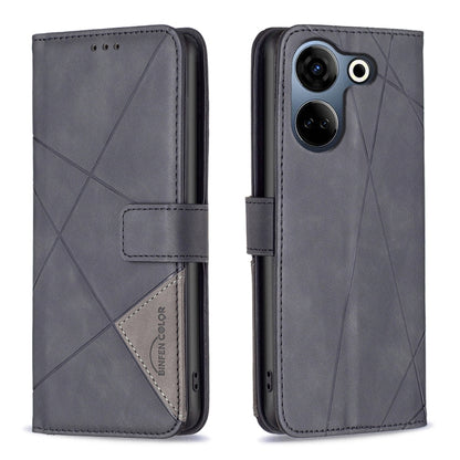 Magnetic Buckle Rhombus Texture Leather Phone Case, For Tecno Camon 20/Camon 20 Pro 4G, For Tecno Spark 10C, For Tecno Spark 10 4G, For Tecno Spark Go 2023/Pop 7 Pro, For Tecno Spark 10 Pro