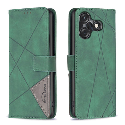Magnetic Buckle Rhombus Texture Leather Phone Case, For Tecno Camon 20/Camon 20 Pro 4G, For Tecno Spark 10C, For Tecno Spark 10 4G, For Tecno Spark Go 2023/Pop 7 Pro, For Tecno Spark 10 Pro