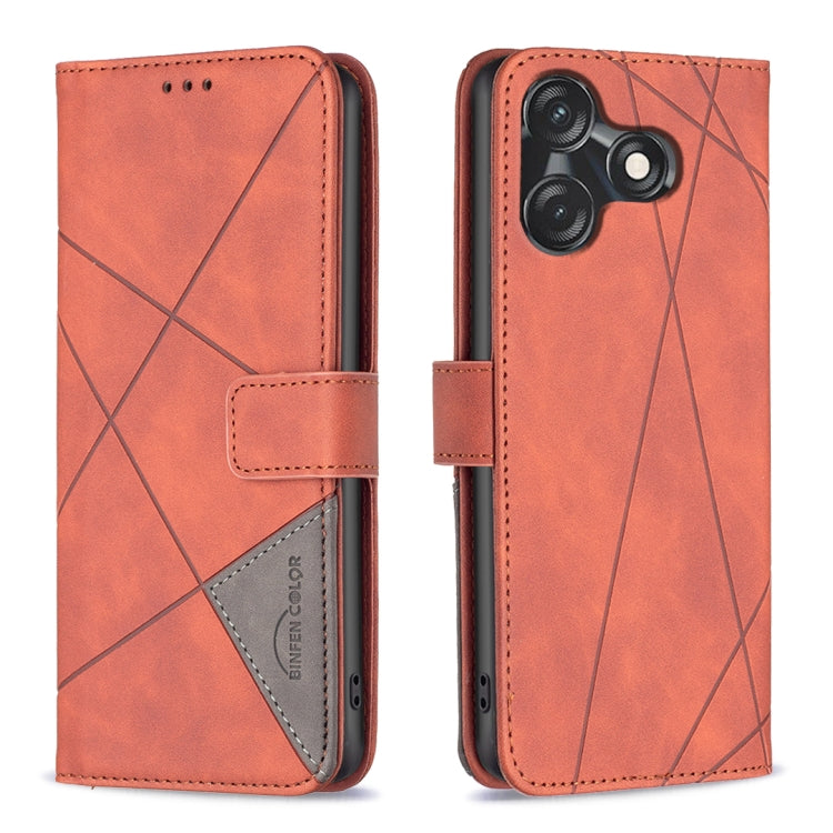 Magnetic Buckle Rhombus Texture Leather Phone Case, For Tecno Camon 20/Camon 20 Pro 4G, For Tecno Spark 10C, For Tecno Spark 10 4G, For Tecno Spark Go 2023/Pop 7 Pro, For Tecno Spark 10 Pro