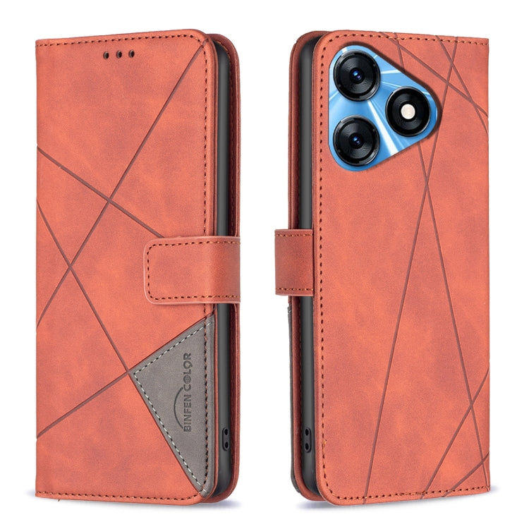 Magnetic Buckle Rhombus Texture Leather Phone Case, For Tecno Camon 20/Camon 20 Pro 4G, For Tecno Spark 10C, For Tecno Spark 10 4G, For Tecno Spark Go 2023/Pop 7 Pro, For Tecno Spark 10 Pro