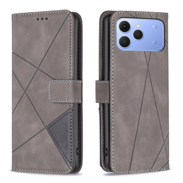 Magnetic Buckle Rhombus Texture Leather Phone Case, For Tecno Pova 8 5G, For Tecno Pova Curve 2 5G, For Tecno Spark 50 4G, For Tecno Camon 50 Pro 4G, For Tecno Camon 50 4G, For Tecno Spark Go 3, For Tecno Pova 7 Pro 5G, For Tecno Spark 40 Pro 4G       ...