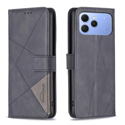 Magnetic Buckle Rhombus Texture Leather Phone Case, For Tecno Pova 8 5G, For Tecno Pova Curve 2 5G, For Tecno Spark 50 4G, For Tecno Camon 50 Pro 4G, For Tecno Camon 50 4G, For Tecno Spark Go 3, For Tecno Pova 7 Pro 5G, For Tecno Spark 40 Pro 4G       ...