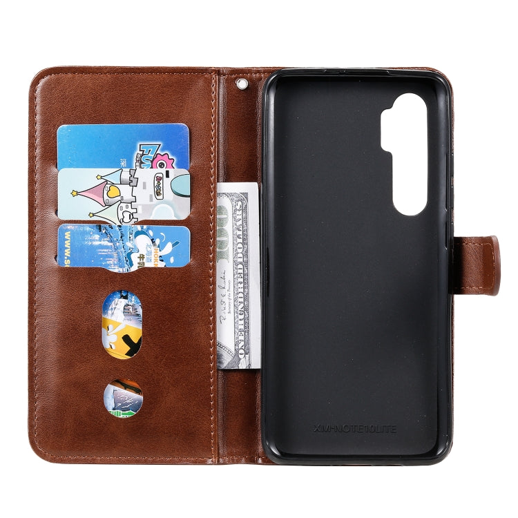 Brown leather wallet phone case with card slots and fitted phone back