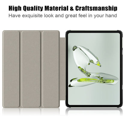 Custer Solid Color 3-fold Holder Smart Leather Tablet Case, For OnePlus Pad Go / OPPO Pad Air2 / Neo, For OnePlus Pad Pro / Pad 2