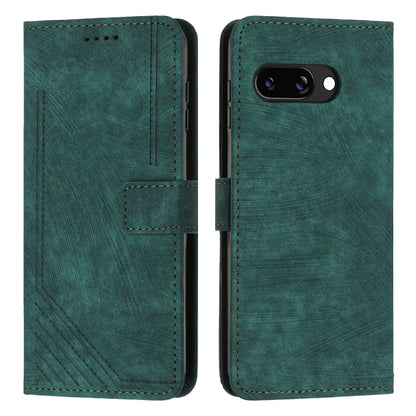 Green leather wallet-style phone case with camera cutout and card slot