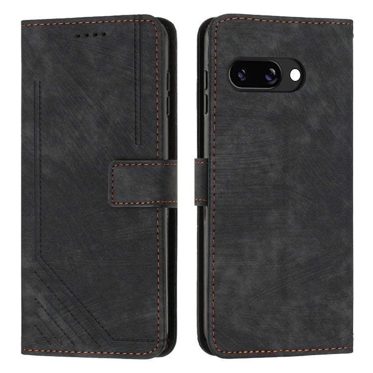 Black leather wallet-style phone case with camera cutout and card slot
