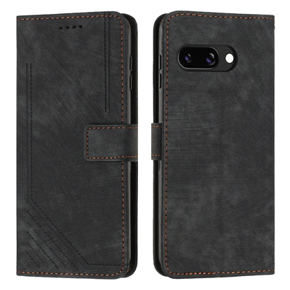 Black leather wallet-style phone case with camera cutout and card slot