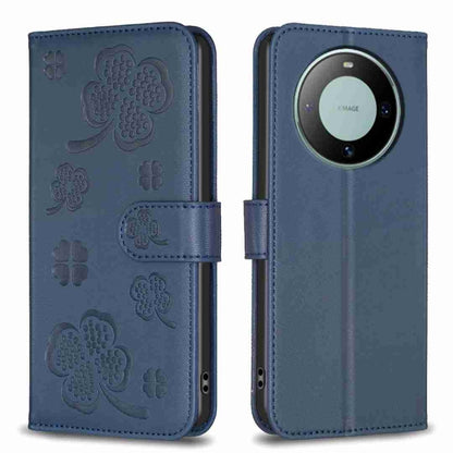 Four-leaf Embossed Leather Phone Case, For Huawei Mate 60 Pro / 60 Pro+, For Huawei Mate 60