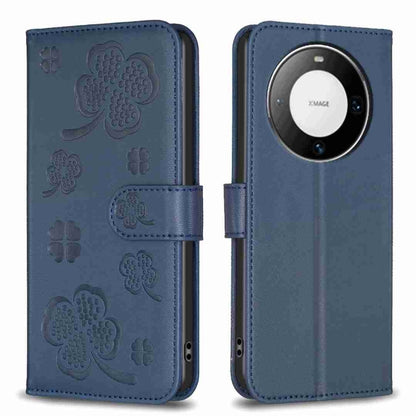Four-leaf Embossed Leather Phone Case, For Huawei Mate 60 Pro / 60 Pro+, For Huawei Mate 60