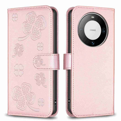 Four-leaf Embossed Leather Phone Case, For Huawei Mate 60 Pro / 60 Pro+, For Huawei Mate 60