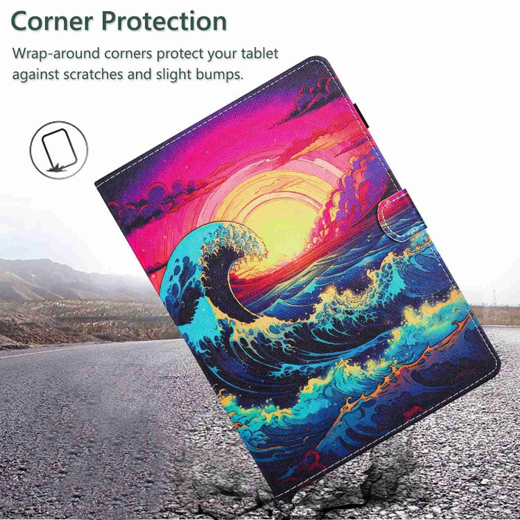 Printed wave tablet case with angled stand and protective corner design