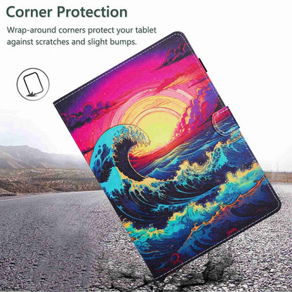 Printed wave tablet case with angled stand and protective corner design