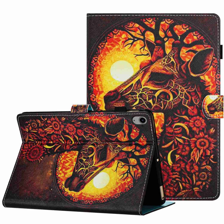 Smart leather tablet case with red owl illustration and fold stand