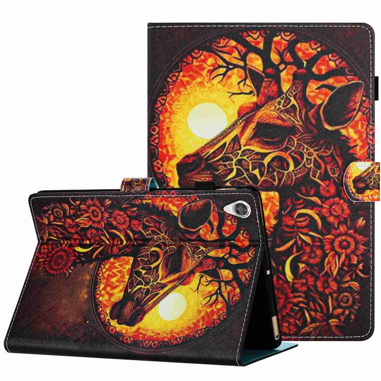Smart leather tablet case featuring red owl artwork with a fold stand