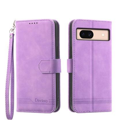 Purple PU leather wallet phone case with flip cover, wrist strap, and camera opening.