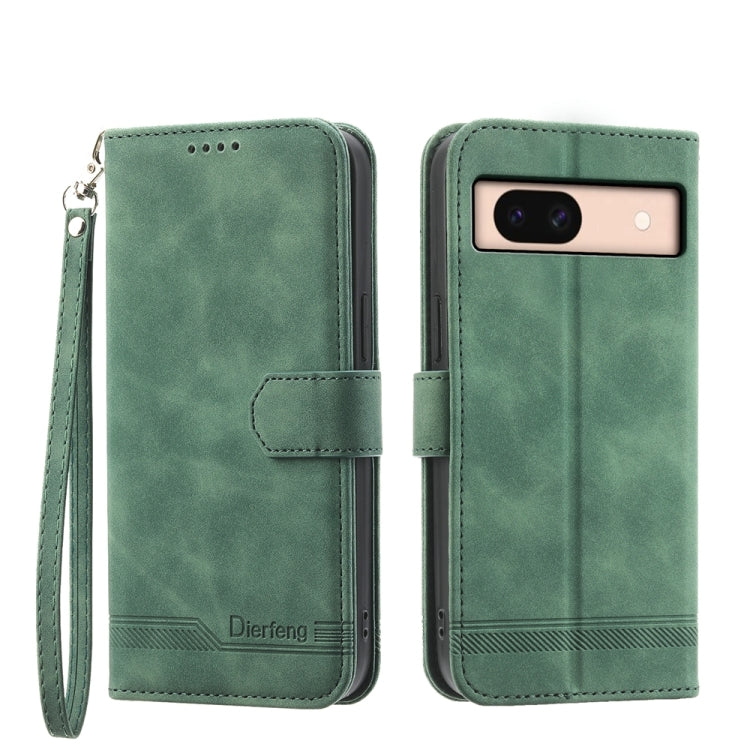 Green PU leather wallet phone case with flip cover and wrist strap; camera cutout.