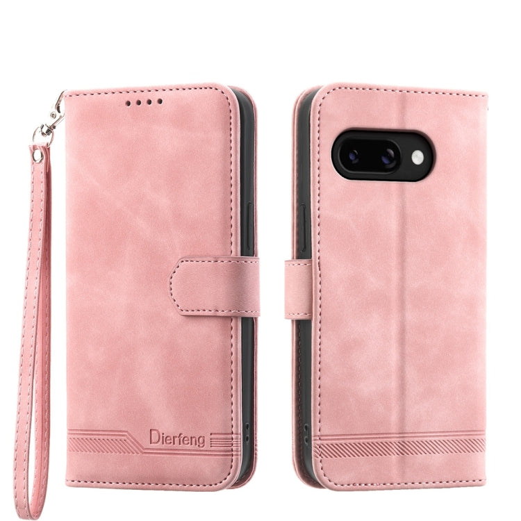 Light pink folio phone case with wrist strap, magnetic flap, and dual camera cutout