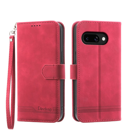 Red folio phone case with wrist strap, magnetic flap, and dual camera cutout