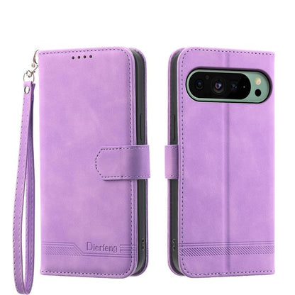 Purple flip phone case with wrist strap, fold-over cover, and camera cutout