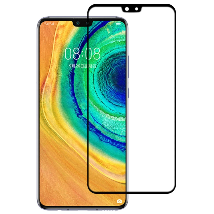 Full-glue tempered glass screen protector for phone front, clear with black border