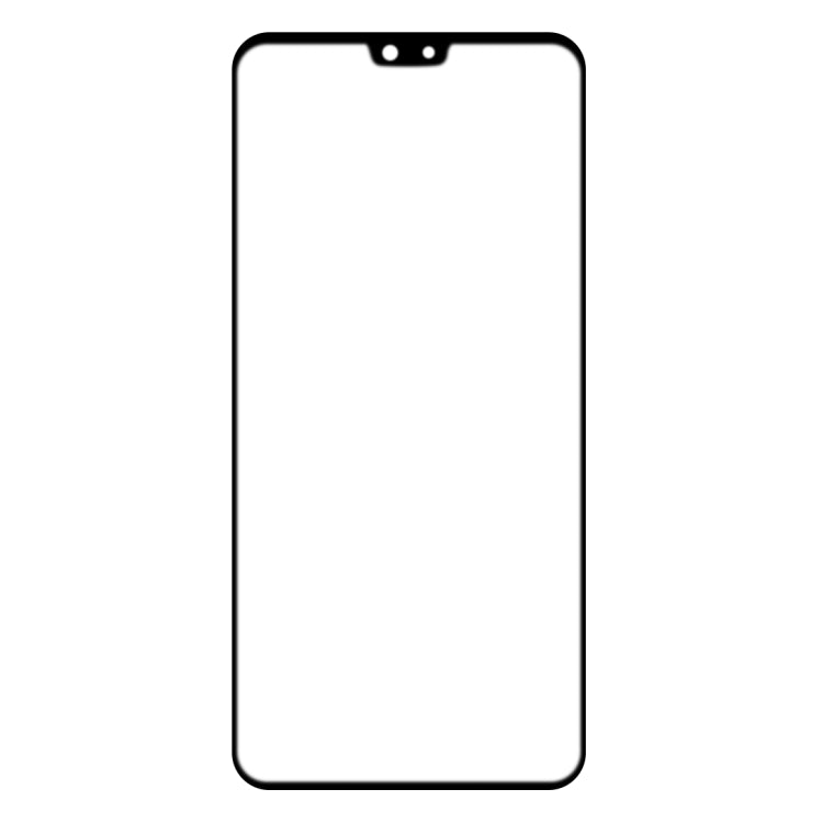 Clear tempered glass screen protector sheet with curved edges and glossy finish