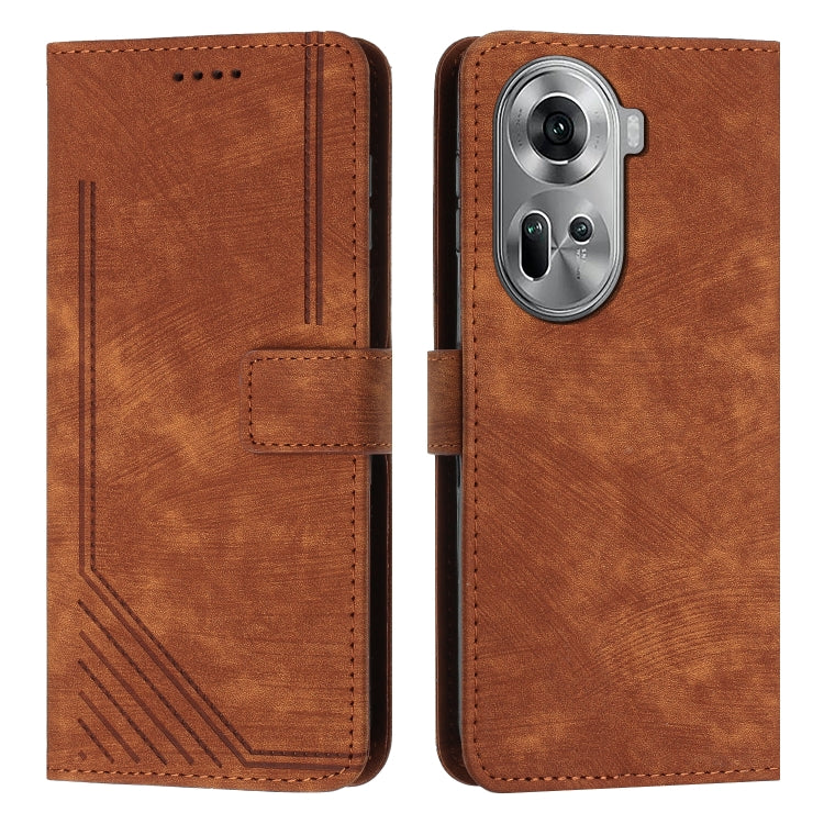 Tan leather wallet-style phone case with flip cover, camera cutout, stitched edges