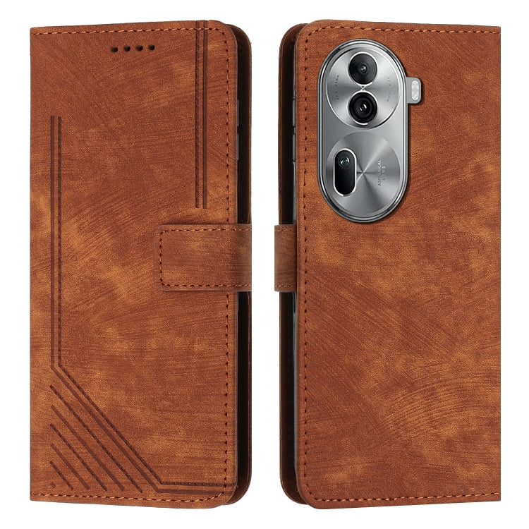 Cognac leather wallet-style phone case with flip cover, camera cutout, stitched edges