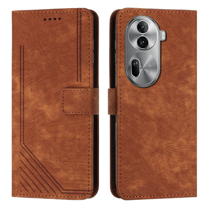 Cognac leather wallet-style phone case with flip cover, camera cutout, stitched edges