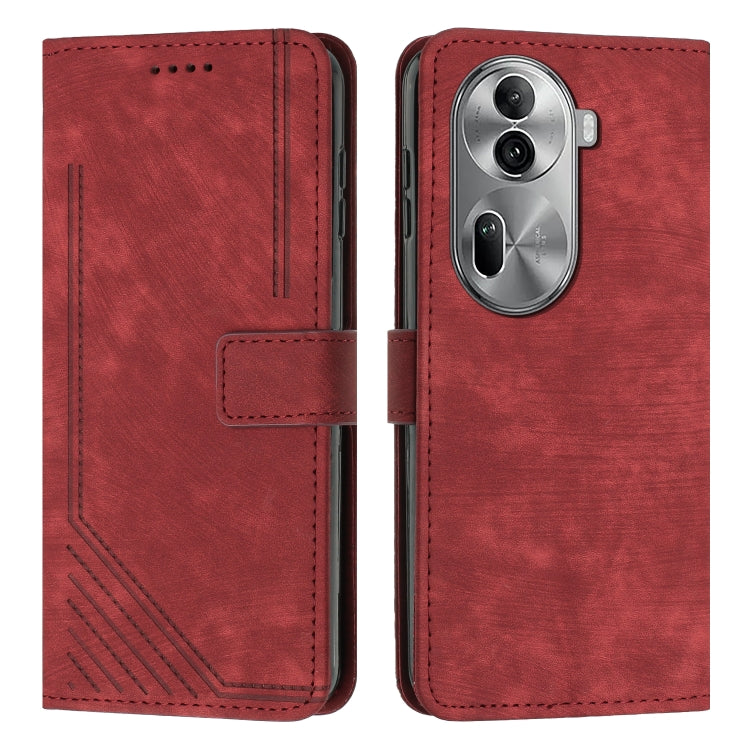 Burgundy leather wallet-style phone case with flip cover, camera cutout, stitched edges