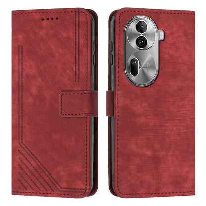 Burgundy leather wallet-style phone case with flip cover, camera cutout, stitched edges