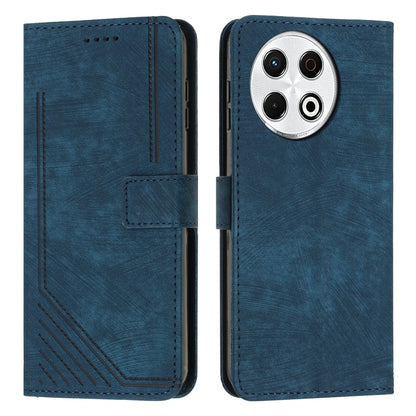 Blue leather wallet phone case with flip cover, card pocket, and camera cutout