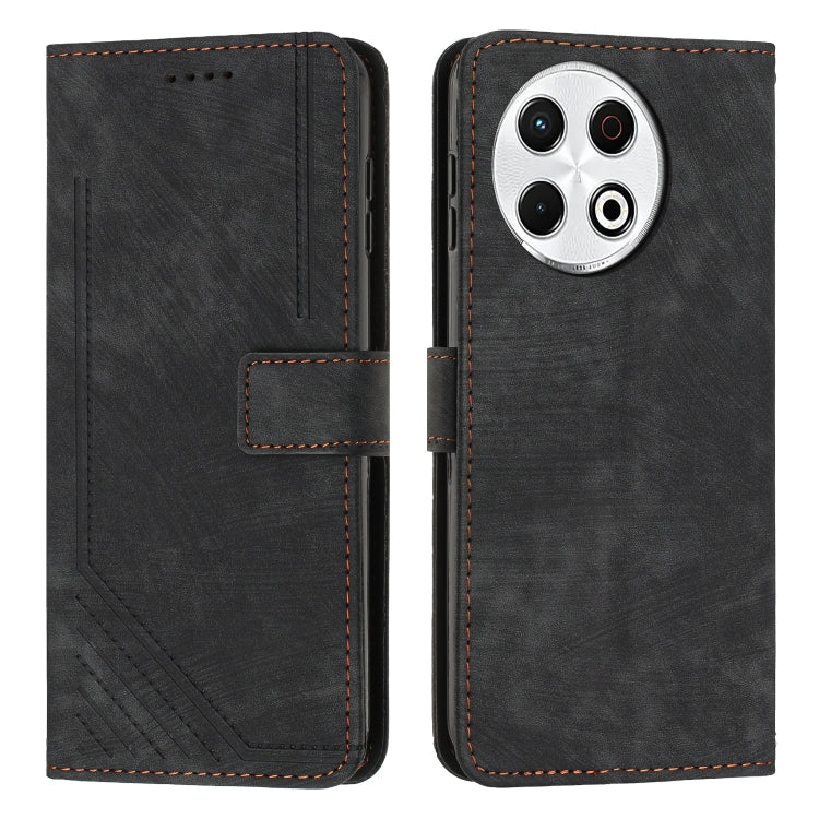 Dark gray-black leather wallet phone case with flip cover, card slot, and camera cutout