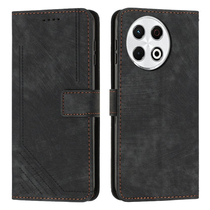 Dark gray-black leather wallet phone case with flip cover, card slot, and camera cutout