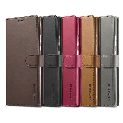 Set of leather flip phone cases in multiple colors with card-holder panel